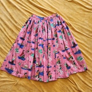 EUC Size Small Mary Blair / Pinup Girl Clothing Peter Pan Circle Skirt